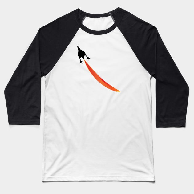 Spaceship Launch Baseball T-Shirt by Vidision Avgeek